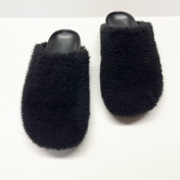 Jenni Kayne Shearling Moc Clog Black Size 37